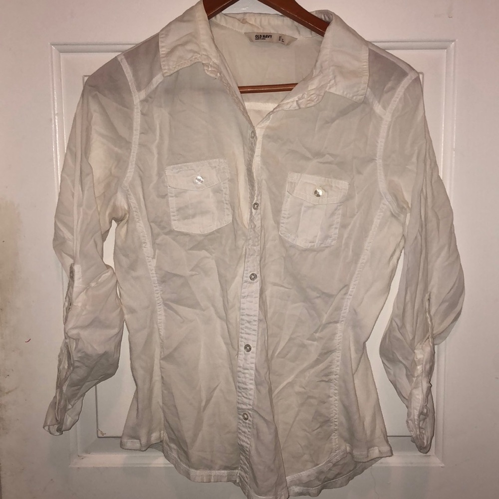 White Button Down Top